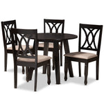 Load image into Gallery viewer, Baxton Studio Millie Modern And Contemporary Sand Fabric Upholstered And Dark Brown Finished Wood 5-Piece Dining Set
