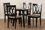 Load image into Gallery viewer, Baxton Studio Millie Modern And Contemporary Sand Fabric Upholstered And Dark Brown Finished Wood 5-Piece Dining Set
