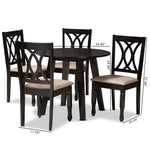 Load image into Gallery viewer, Baxton Studio Millie Modern And Contemporary Sand Fabric Upholstered And Dark Brown Finished Wood 5-Piece Dining Set
