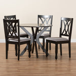 Load image into Gallery viewer, Baxton Studio Maya Modern Grey Fabric And Espresso Brown Finished Wood 5-Piece Dining Set
