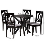 Load image into Gallery viewer, Baxton Studio Maya Modern Grey Fabric And Espresso Brown Finished Wood 5-Piece Dining Set
