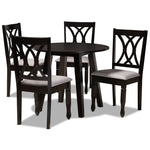 Load image into Gallery viewer, Baxton Studio Millie Modern And Contemporary Grey Fabric Upholstered And Dark Brown Finished Wood 5-Piece Dining Set
