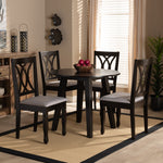 Load image into Gallery viewer, Baxton Studio Millie Modern And Contemporary Grey Fabric Upholstered And Dark Brown Finished Wood 5-Piece Dining Set
