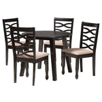 Load image into Gallery viewer, Baxton Studio Ruby Modern Beige Fabric And Dark Brown Finished Wood 5-Piece Dining Set
