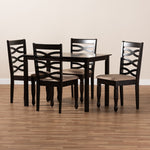 Load image into Gallery viewer, Baxton Studio Lanier Modern And Contemporary Sand Fabric Upholstered Espresso Brown Finished Wood 5-Piece Dining Set
