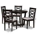 Load image into Gallery viewer, Baxton Studio Leda Modern And Contemporary Grey Fabric Upholstered And Dark Brown Finished Wood 5-Piece Dining Set
