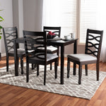 Load image into Gallery viewer, Baxton Studio Lanier Modern And Contemporary Gray Fabric Upholstered Espresso Brown Finished Wood 5-Piece Dining Set
