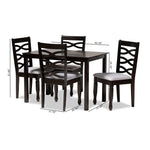 Load image into Gallery viewer, Baxton Studio Lanier Modern And Contemporary Gray Fabric Upholstered Espresso Brown Finished Wood 5-Piece Dining Set
