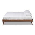 Load image into Gallery viewer, Baxton Studio Lissette Mid-Century Modern Walnut Brown Finished Wood Full Size Platform Bed Frame
