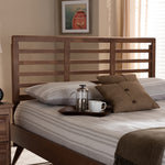 Load image into Gallery viewer, Baxton Studio Salome Mid-Century Modern Walnut Brown Finished Wood Queen Size Open Slat Headboard
