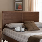 Load image into Gallery viewer, Baxton Studio Seren Mid-Century Modern Walnut Brown Finished Wood Queen Size Headboard
