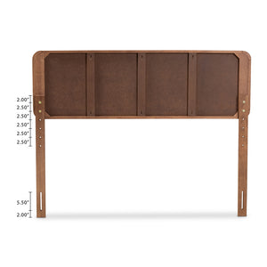 Baxton Studio Seren Mid-Century Modern Walnut Brown Finished Wood Queen Size Headboard