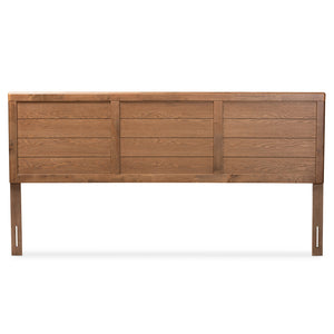 Baxton Studio Seren Mid-Century Modern Walnut Brown Finished Wood King Size Headboard