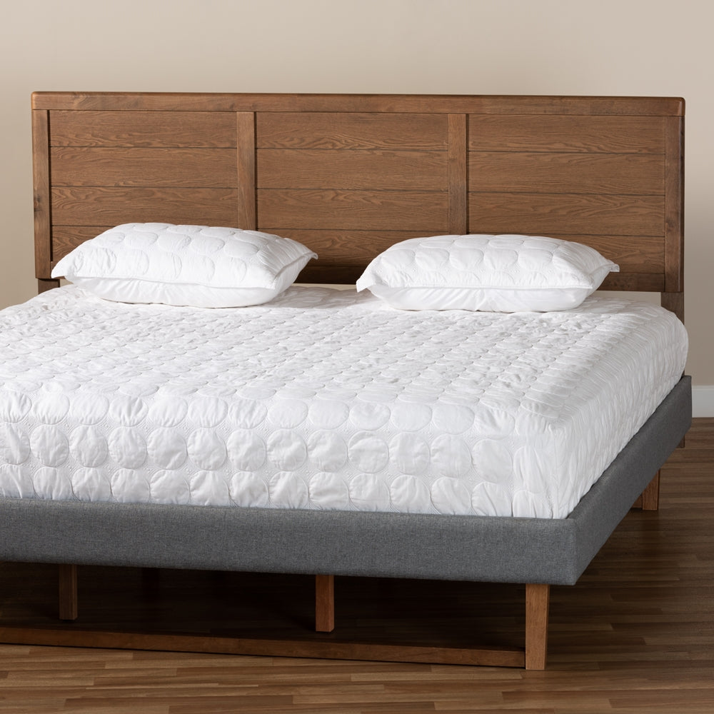 Baxton Studio Seren Mid-Century Modern Walnut Brown Finished Wood King Size Headboard