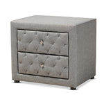 Load image into Gallery viewer, Baxton Studio Lepine Modern and Contemporary Fabric Upholstered 2-Drawer Wood Nightstand
