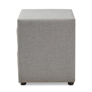 Baxton Studio Lepine Modern And Contemporary Gray Fabric Upholstered 2-Drawer Wood Nightstand