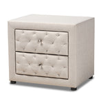 Load image into Gallery viewer, Baxton Studio Lepine Modern And Contemporary Light Beige Fabric Upholstered 2-Drawer Wood Nightstand
