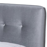 Load image into Gallery viewer, Baxton Studio Ingrid Glam And Luxe Silver Grey Velvet Fabric Upholstered Queen Size Platform Bed
