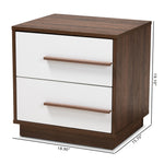 Load image into Gallery viewer, Baxton Studio Mette Mid-Century Modern Two-Tone White And Walnut Finished 2-Drawer Wood Nightstand
