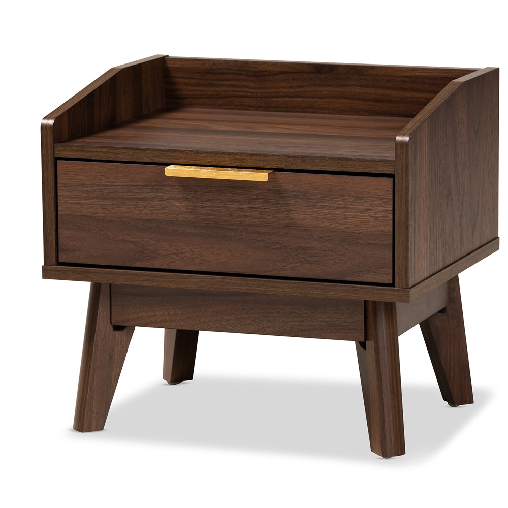 Baxton Studio Lena Mid-Century Modern Finished 1-Drawer Wood Nightstand