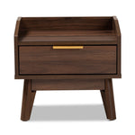 Load image into Gallery viewer, Baxton Studio Lena Mid-Century Modern Walnut Brown Finished 1-Drawer Wood Nightstand
