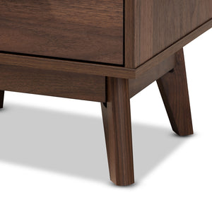 BAXTON STUDIO LENA MID-CENTURY MODERN WALNUT BROWN FINISHED 1-DRAWER WOOD NIGHTSTAND