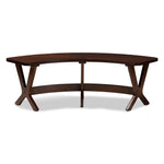 Load image into Gallery viewer, Baxton Studio Berlin Mid-Century Modern Walnut Finished Wood Curved Dining Bench
