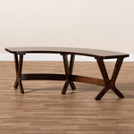 Load image into Gallery viewer, Baxton Studio Berlin Mid-Century Modern Walnut Finished Wood Curved Dining Bench
