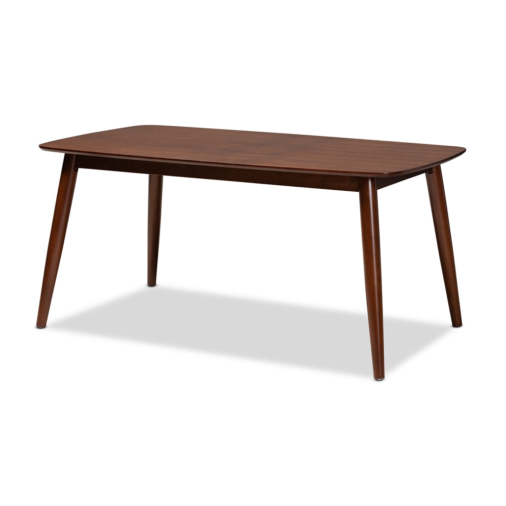 Baxton Studio Edna Mid-Century Modern Walnut Finished Wood Dining Table