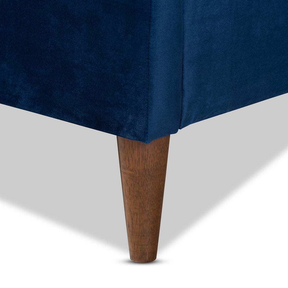 Baxton Studio Frida Glam And Luxe Royal Blue Velvet Fabric Upholstered Full Size Bed