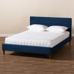 Load image into Gallery viewer, Baxton Studio Frida Glam And Luxe Royal Blue Velvet Fabric Upholstered Full Size Bed
