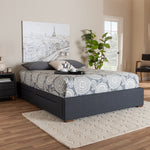 Load image into Gallery viewer, Baxton Studio Leni Modern And Contemporary Dark Grey Fabric Upholstered 4-Drawer Queen Size Platform Storage Bed Frame
