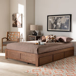 Load image into Gallery viewer, Baxton Studio Wren Modern And Contemporary Walnut Finished 3-Drawer King Size Platform Storage Bed Frame
