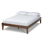 Load image into Gallery viewer, Baxton Studio Lucina Mid-Century Modern Walnut Brown Finished Full Size Platform Bed Frame
