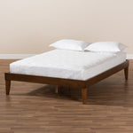 Load image into Gallery viewer, Baxton Studio Lucina Mid-Century Modern Walnut Brown Finished Full Size Platform Bed Frame
