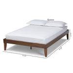 Load image into Gallery viewer, Baxton Studio Lucina Mid-Century Modern Walnut Brown Finished Queen Size Platform Bed Frame
