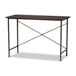 Load image into Gallery viewer, Baxton Studio Tavin Industrial Espresso Wood And Black Metal Criss-Cross Desk
