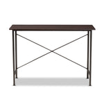 Load image into Gallery viewer, Baxton Studio Tavin Industrial Espresso Wood And Black Metal Criss-Cross Desk
