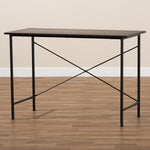 Load image into Gallery viewer, Baxton Studio Tavin Industrial Espresso Wood And Black Metal Criss-Cross Desk
