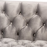 Load image into Gallery viewer, Baxton Studio Zanetta Glam And Luxe Gray Velvet Upholstered Gold Finished Sofa
