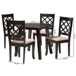 Load image into Gallery viewer, Baxton Studio Lexi Modern Beige Fabric And Dark Brown Finished Wood 5-Piece Dining Set
