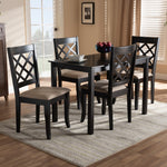 Load image into Gallery viewer, Baxton Studio Verner Modern And Contemporary Sand Fabric Upholstered Espresso Brown Finished 5-Piece Wood Dining Set
