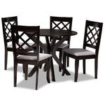 Load image into Gallery viewer, Baxton Studio Jana Modern And Contemporary Grey Fabric Upholstered And Dark Brown Finished Wood 5-Piece Dining Set
