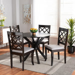 Load image into Gallery viewer, Baxton Studio Jana Modern And Contemporary Grey Fabric Upholstered And Dark Brown Finished Wood 5-Piece Dining Set
