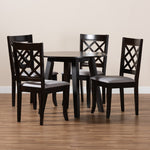 Load image into Gallery viewer, Baxton Studio Daisy Modern And Contemporary Grey Fabric Upholstered And Dark Brown Finished Wood 5-Piece Dining Set
