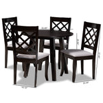 Load image into Gallery viewer, Baxton Studio Daisy Modern And Contemporary Grey Fabric Upholstered And Dark Brown Finished Wood 5-Piece Dining Set
