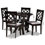 Load image into Gallery viewer, Baxton Studio Adina Modern And Contemporary Grey Fabric Upholstered And Dark Brown Finished Wood 5-Piece Dining Set
