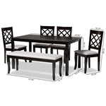 Load image into Gallery viewer, Baxton Studio Andor Modern And Contemporary Grey Fabric Upholstered And Dark Brown Finished Wood 6-Piece Dining Set
