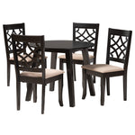 Load image into Gallery viewer, Baxton Studio Thea Modern Beige Fabric And Dark Brown Finished Wood 5-Piece Dining Set
