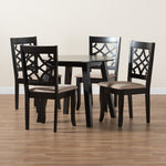 Load image into Gallery viewer, Baxton Studio Thea Modern Beige Fabric And Dark Brown Finished Wood 5-Piece Dining Set
